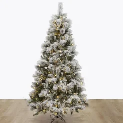 Pre-lit Snow Flocked Fir Christmas Tree Christmas Trees|