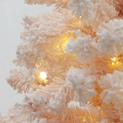 Pre-lit Snow Flocked Pink Fir Christmas Tree Christmas Trees|