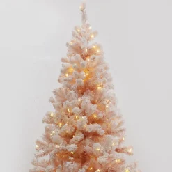 Pre-lit Snow Flocked Pink Fir Christmas Tree Christmas Trees|