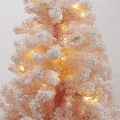 Pre-lit Snow Flocked Pink Fir Christmas Tree Christmas Trees|