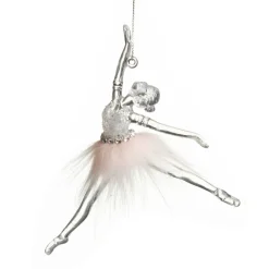 Pretty Pink Ballerina Christmas Decoration Pack of 2 Christmas Tree Decorations|