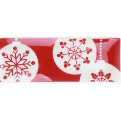 Rectangle Glass Christmas Platter Christmas Table Decor|