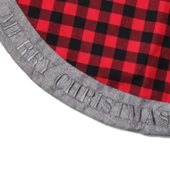 Red and Black Buffalo Check Christmas Tree Skirt Christmas Tree Skirts|