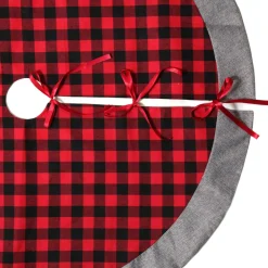 Red and Black Buffalo Check Christmas Tree Skirt Christmas Tree Skirts|