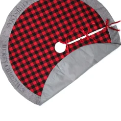 Red and Black Buffalo Check Christmas Tree Skirt Christmas Tree Skirts|
