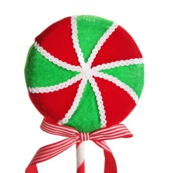 Red and Green Peppermint Candy Lollipop Pick Christmas Tree Picks|
