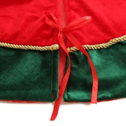 Red and Green Velvet Christmas Tree Skirt Christmas Tree Skirts|