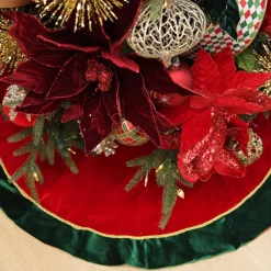 Red and Green Velvet Christmas Tree Skirt Christmas Tree Skirts|