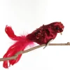 Red and Sequin Feather Bird Clip Butterflies And Birds|