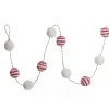 Red and White Candy Cane Stripe Ball Garland Tree Garlands|