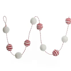 Red and White Candy Cane Stripe Ball Garland Tree Garlands|