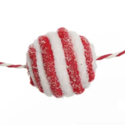 Red and White Candy Cane Stripe Ball Garland Tree Garlands|