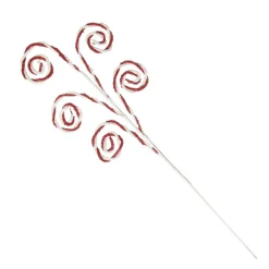 Red and White Chenille Stick Candy Cane Christmas Pick Christmas Tree Picks|