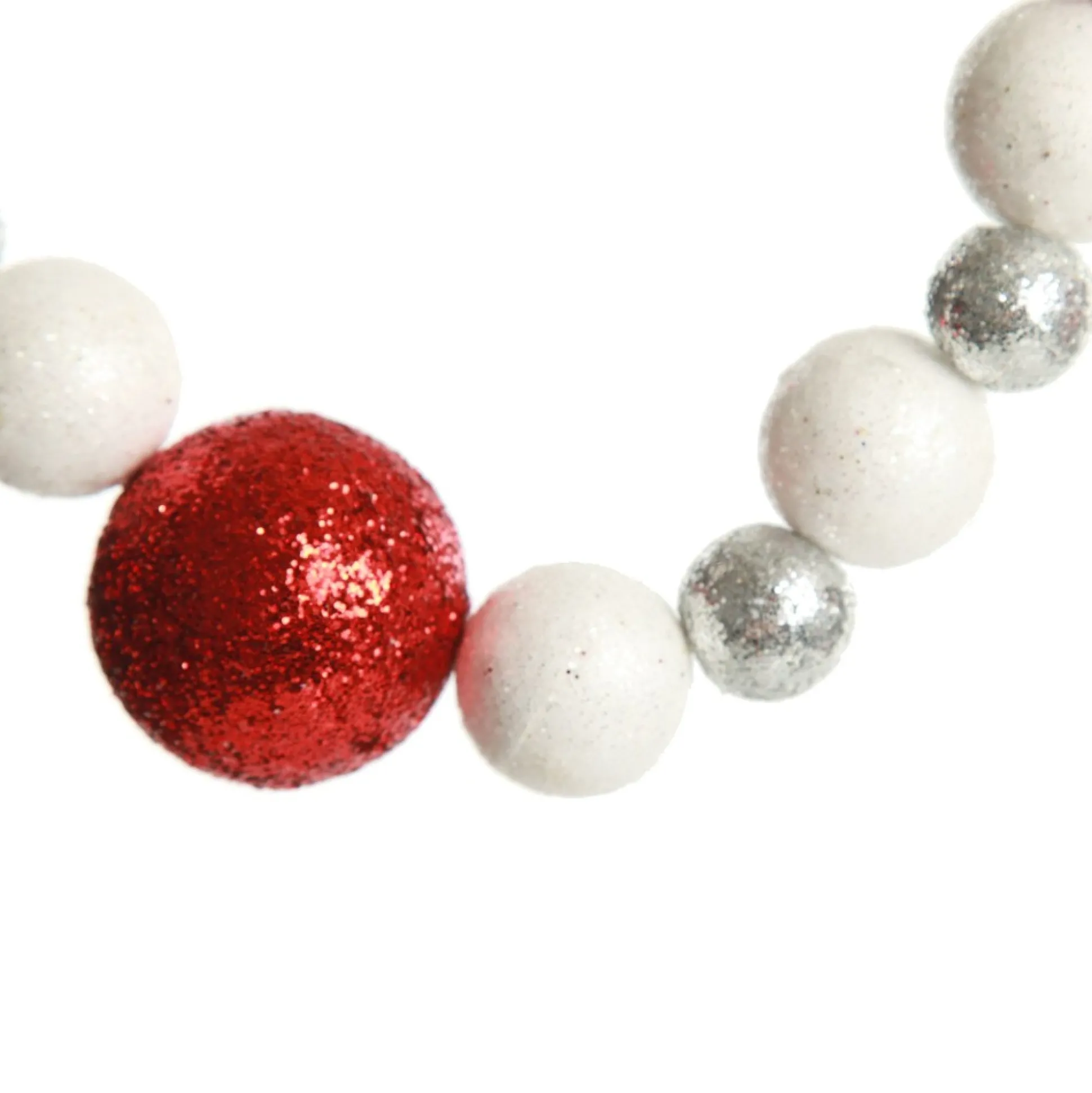 Red and White Glitter Ball Garland Tree Garlands|