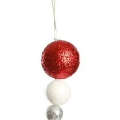 Red and White Glitter Ball Garland Tree Garlands|