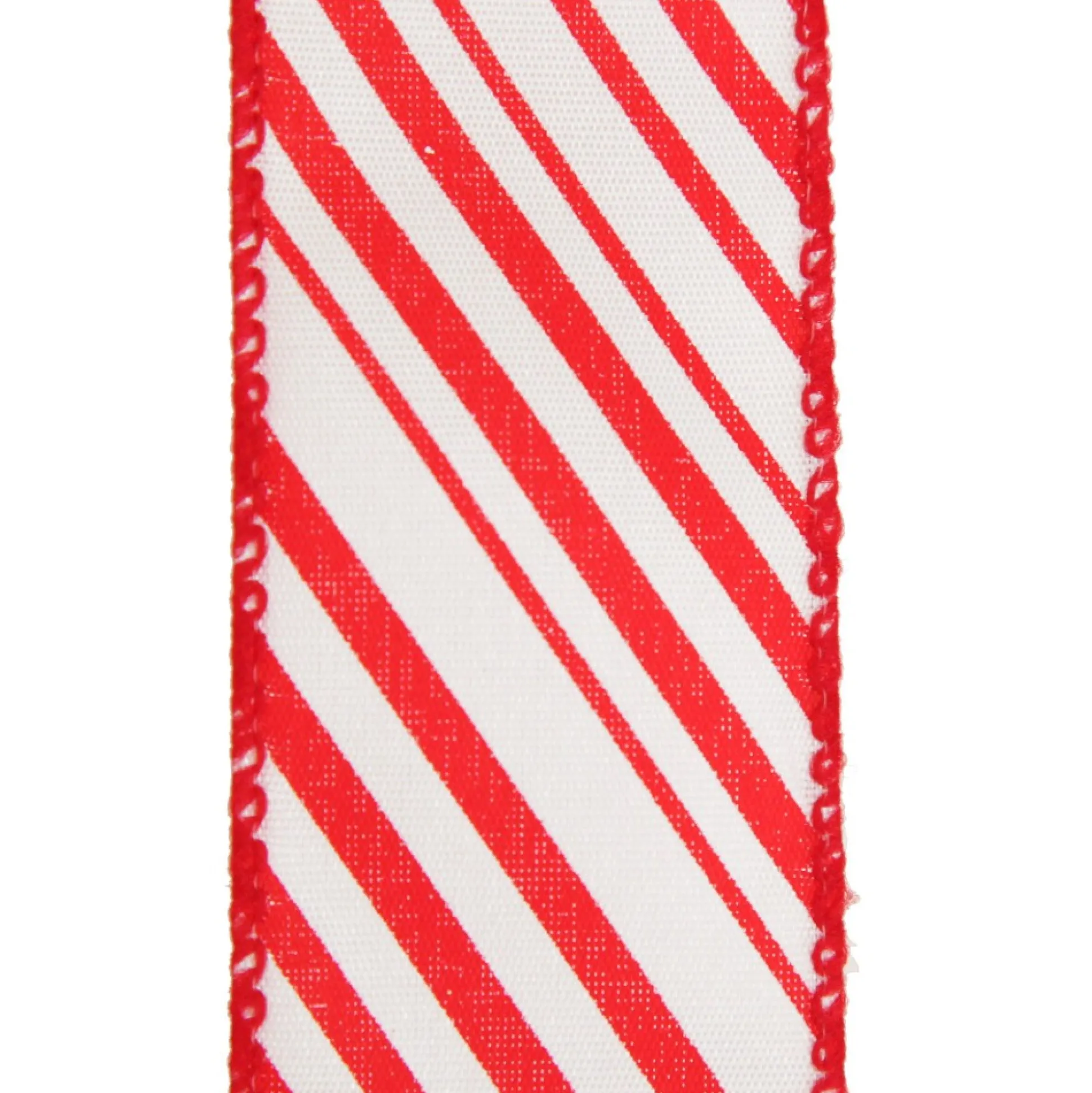 Red and White Peppermint Striped Wired Ribbon Ribbons|