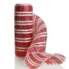 Red and White Stripe Decomesh Roll Decomesh|