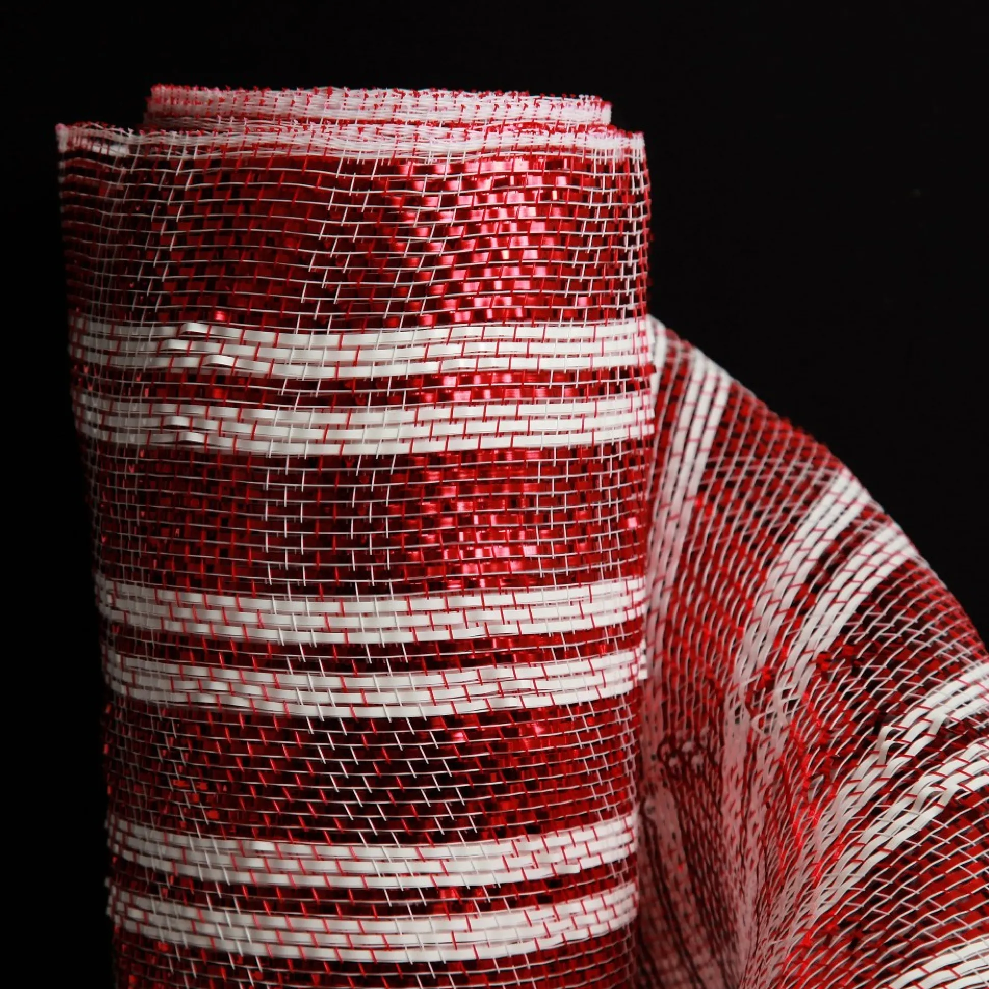 Red and White Stripe Decomesh Roll Decomesh|