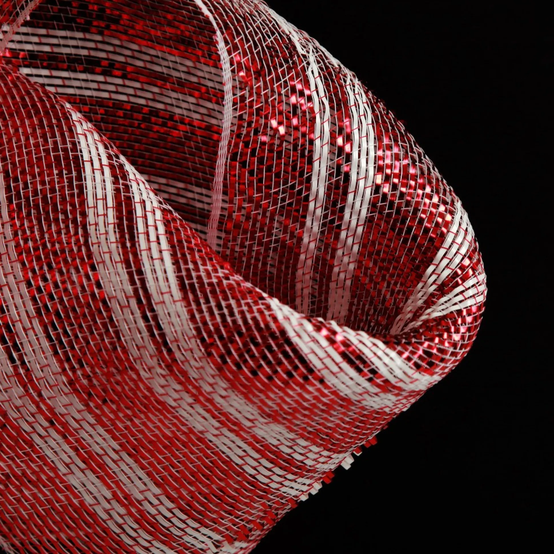 Red and White Stripe Decomesh Roll Decomesh|