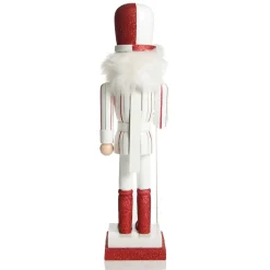 Red and White Stripe Jacket Peppermint Candy Wooden Nutcracker Extra Large Christmas Nutcrackers|