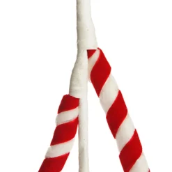 Red and White Velvet Candy Cane Pick Christmas Tree Picks|