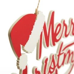 Red and White Wood Merry Christmas Word Plaque Diy Wreaths|