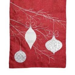 Red Bauble Christmas Table Runner Christmas Table Decor|