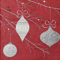 Red Bauble Christmas Table Runner Christmas Table Decor|