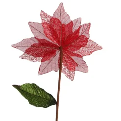 Red Burlap Sequin Flower Christmas Flowers|