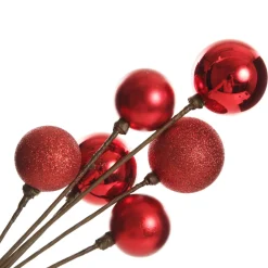 Red Christmas Bauble Cluster Pick Christmas Tree Picks|