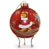 Red Christmas Bear with Cart Bauble Personalised Baubles|
