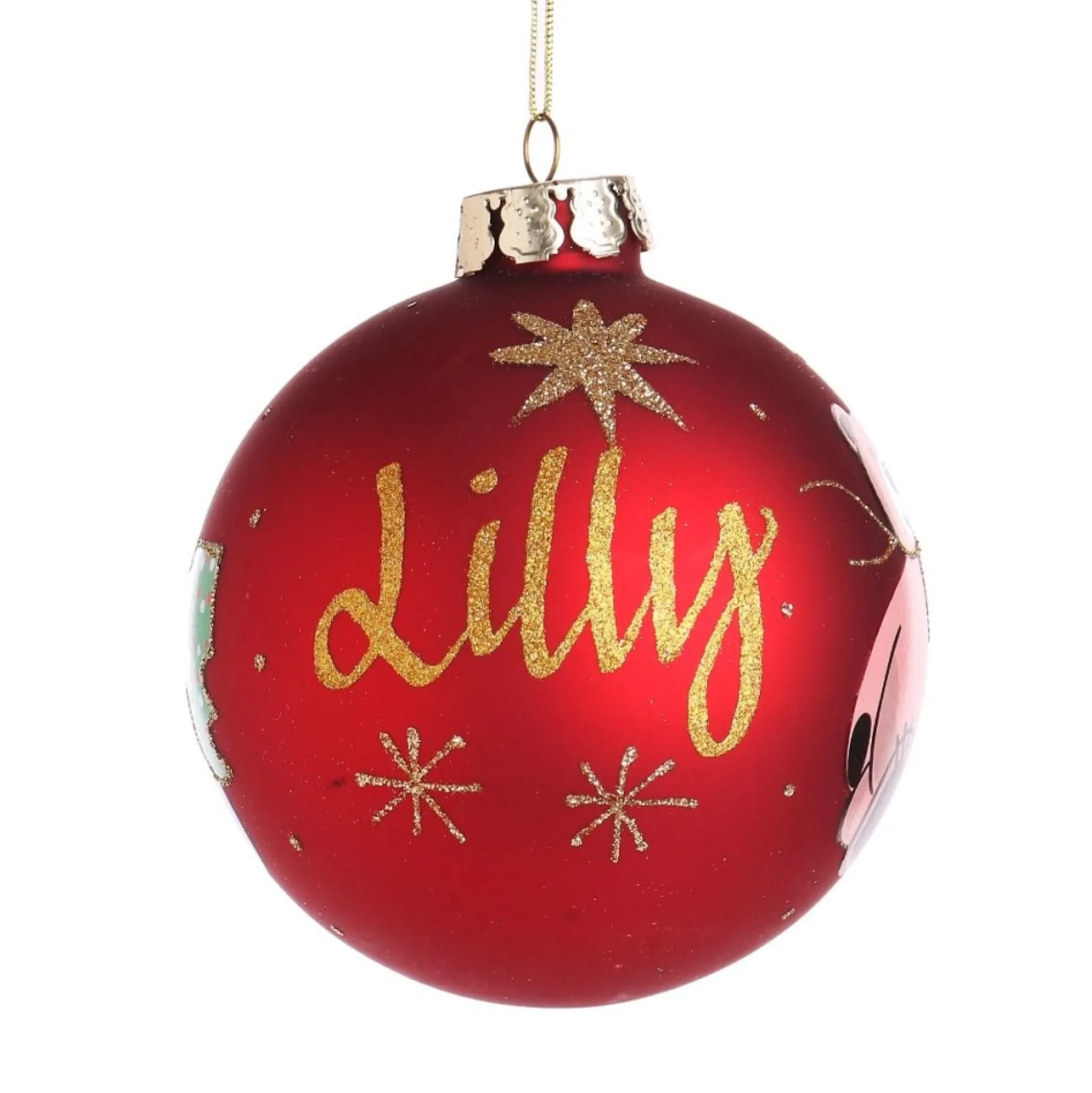 Red Christmas Bear with Tree Bauble Personalised Baubles|