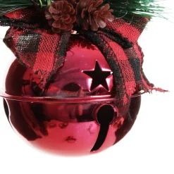 Red Christmas Bell Door Hanger with Red Buffalo Check Bow Christmas Bells And Bows|