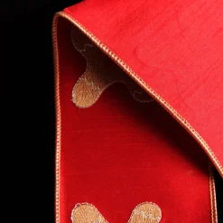 Red Christmas Ribbon Garland with Embroidered Gingerbread Tree Garlands|