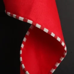 Red Christmas Ribbon Garland with Piped Striped Edge Tree Garlands|