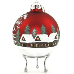 Red Christmas Village Bauble Personalised Baubles|