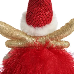 Red Dress Fabric Standing Angel Christmas Angels|