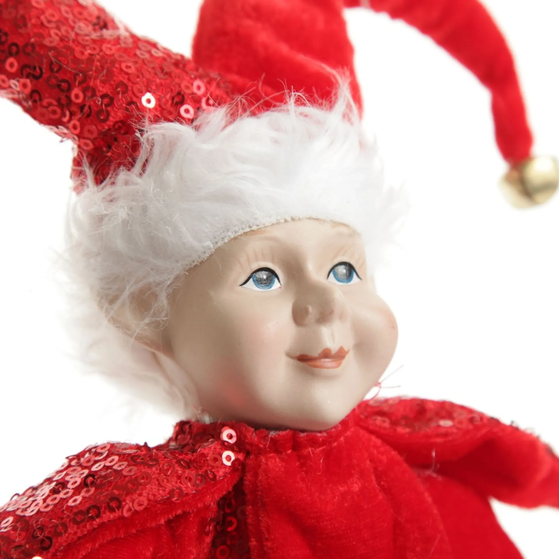 Red Elf on Bauble Christmas Ornament Christmas Elves And Fairies|