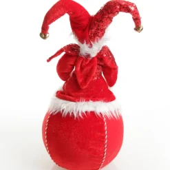 Red Elf on Bauble Christmas Ornament Christmas Elves And Fairies|