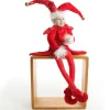Red Elf Sitting Christmas Ornament Christmas Elves And Fairies|