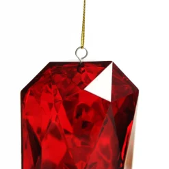 Red Emerald Cut Gem Christmas Hanging Decoration Christmas Tree Decorations|