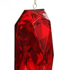 Red Emerald Cut Gem Christmas Hanging Decoration Christmas Tree Decorations|