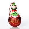 Red Girl Elf Christmas Character Bauble Personalised Baubles|