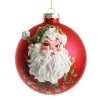 Red Glass 3D Santa Christmas Bauble Hand Painted Baubles|