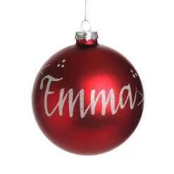 Red Glass Personalised Christmas Bauble Personalised Baubles|