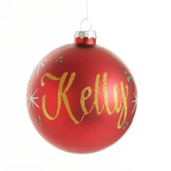 Red Glass Personalised Christmas Bauble Personalised Baubles|