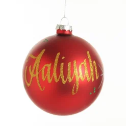 Red Glass Personalised Christmas Bauble Personalised Baubles|