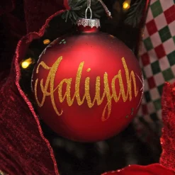 Red Glass Personalised Christmas Bauble Personalised Baubles|