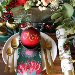 Red Glass Personalised Christmas Bauble Personalised Baubles|