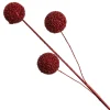 Red Glitter Christmas Ball Trio Pick Christmas Tree Picks|